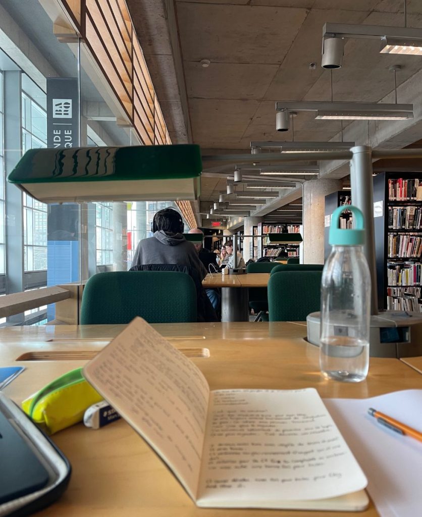 Journal on a table at the library