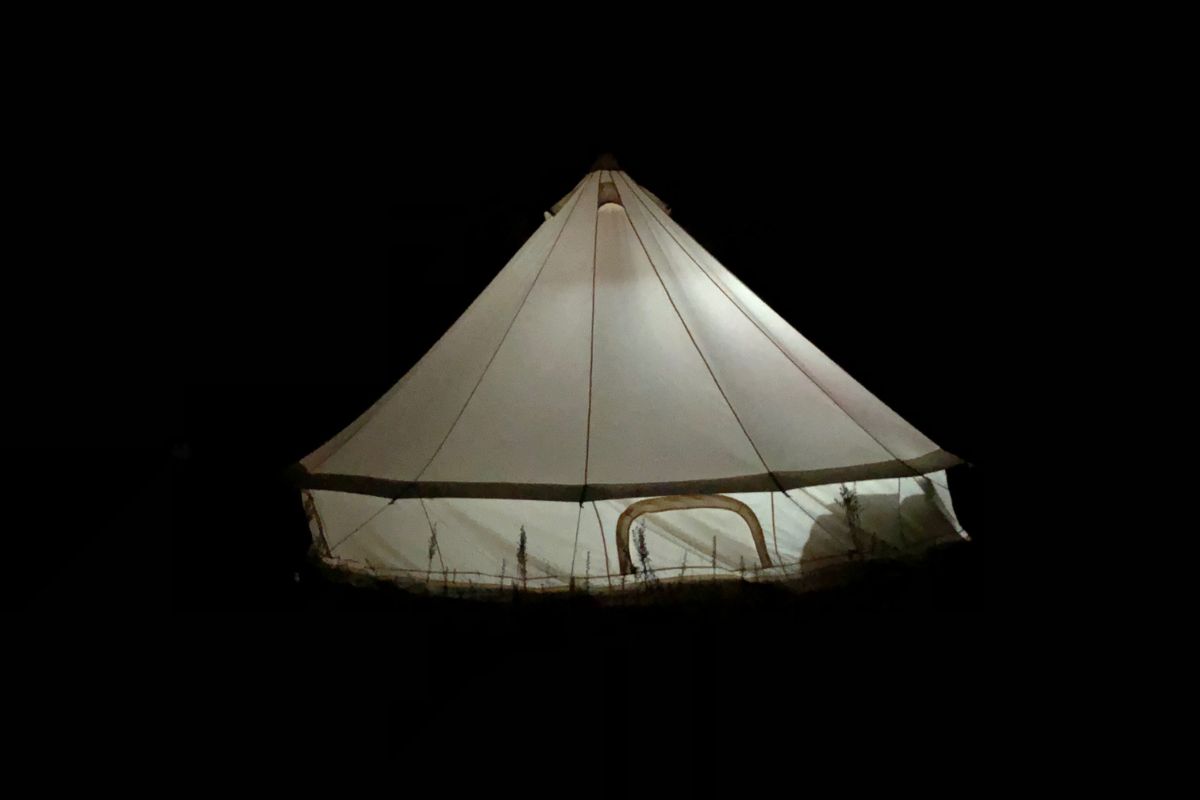 tent glowing in the dark